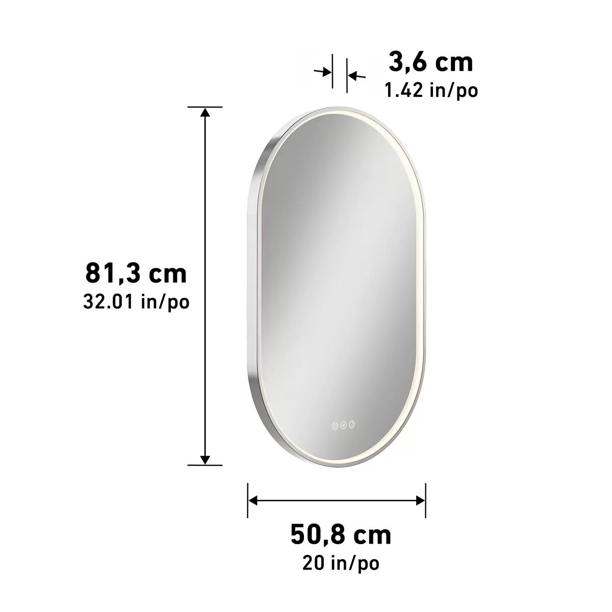 Espejo para Baño Artika Luz led Funciones Touch Función Desempañante Luz Nocturna